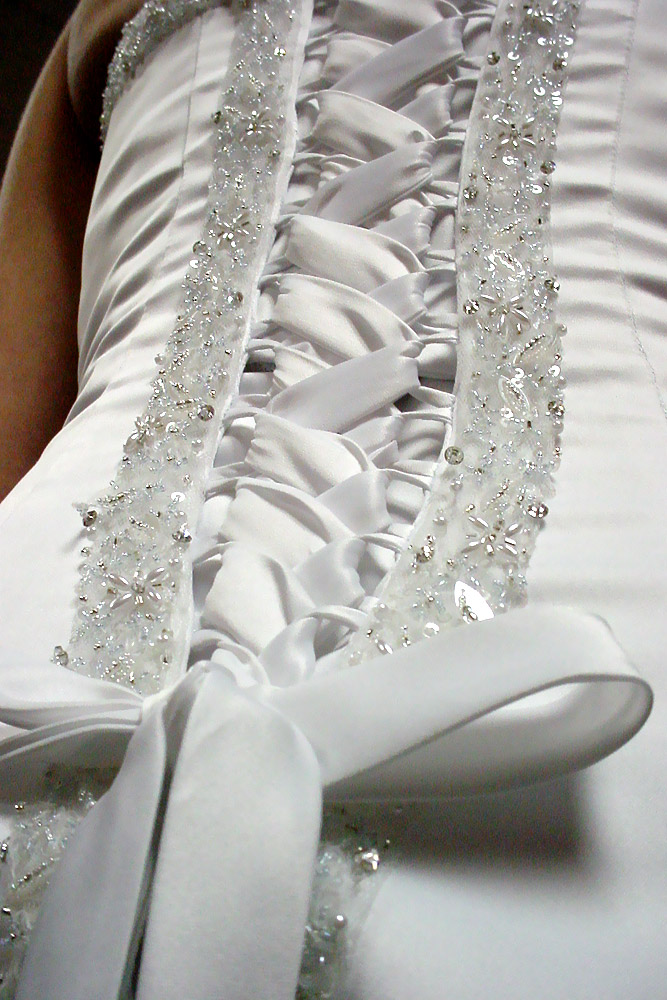 A Close Up Of The Gown's Lacing